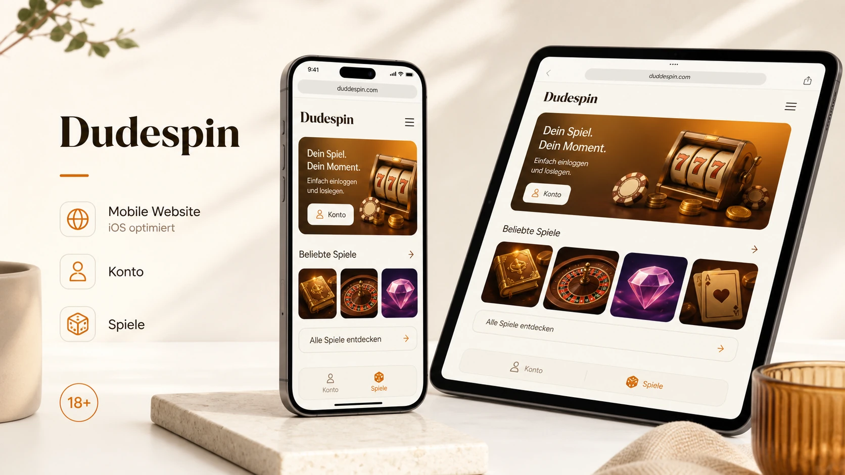 Dudespin iOS App für Apple-Geräte