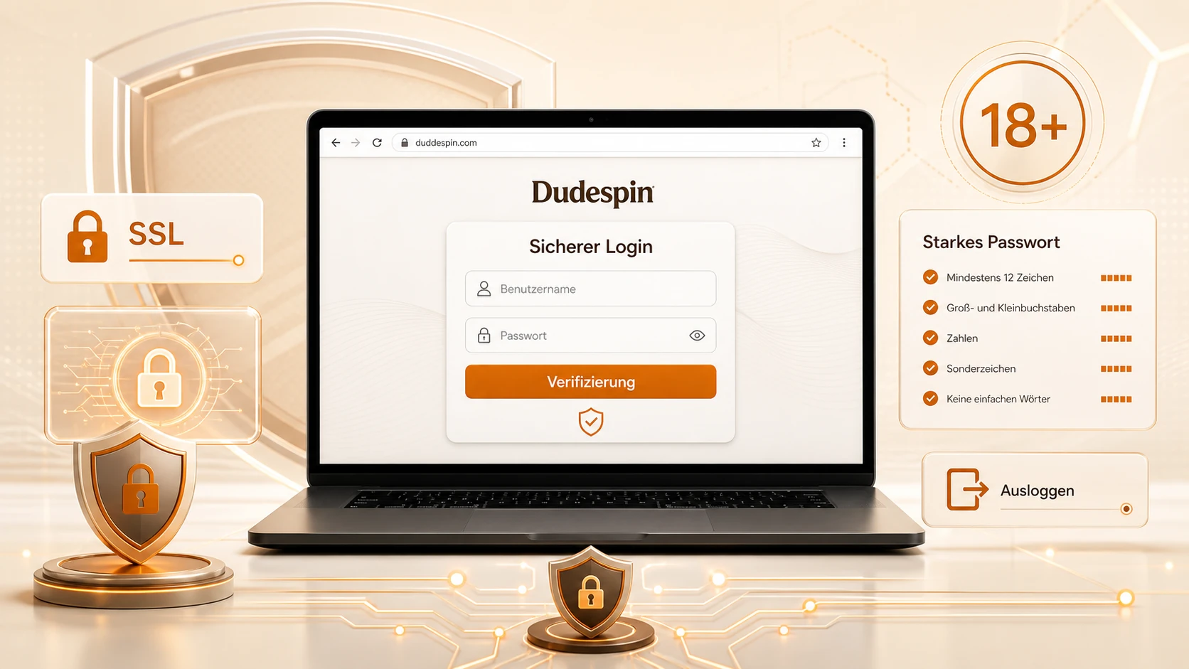 Sicherheit beim Dudespin Login