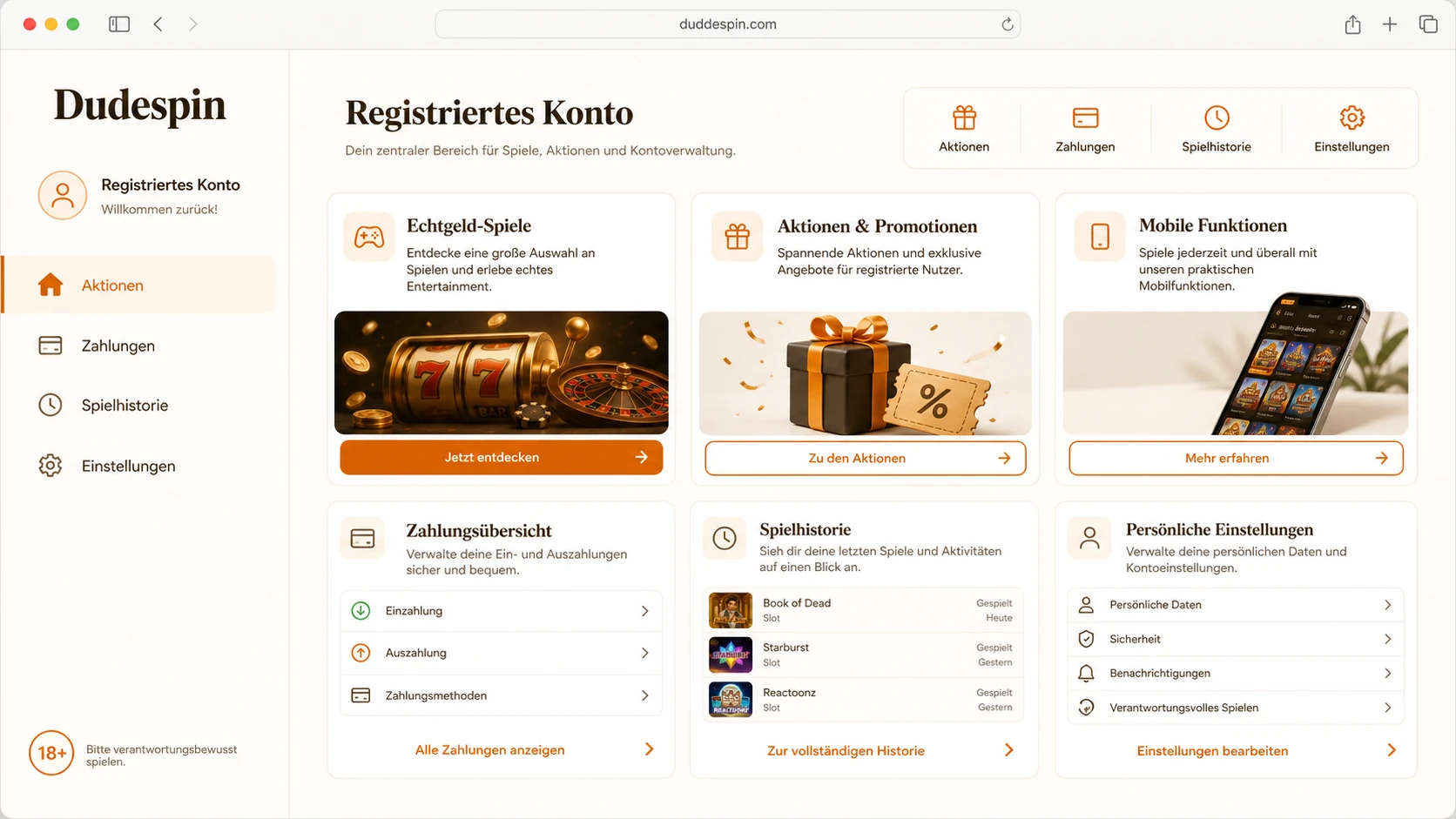 Vorteile eines registrierten Casino Kontos