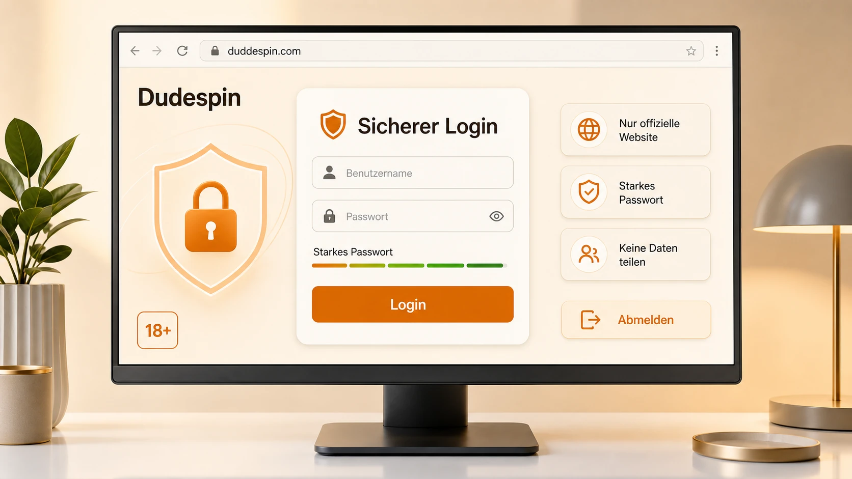 Sicherheit beim Dudespin Login