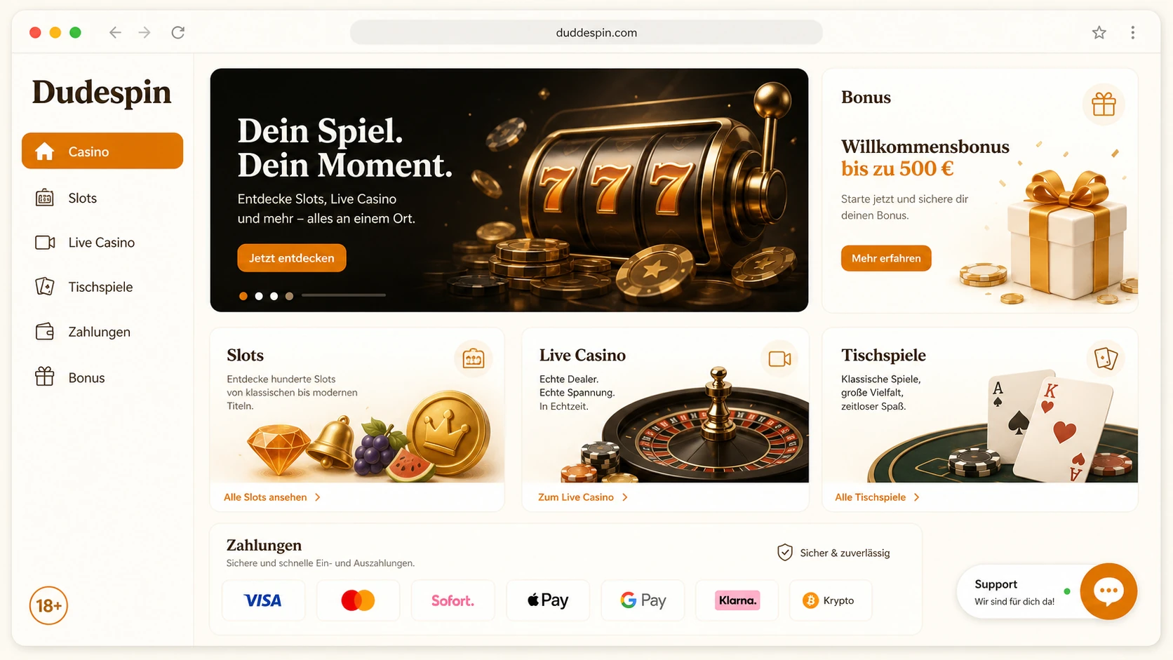 Was bietet das Dudespin Casino?