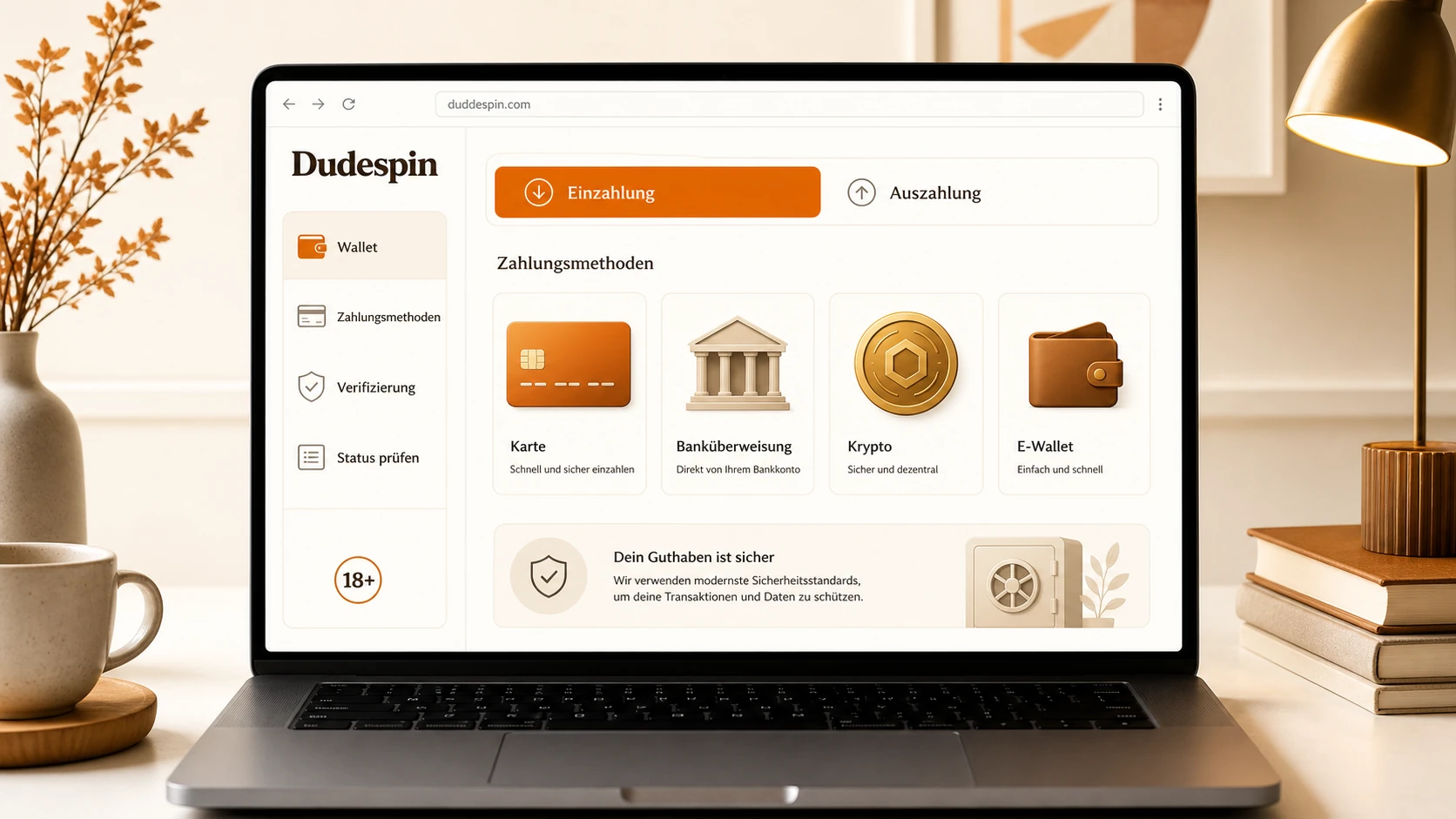 Dudespin Einzahlung und Auszahlung