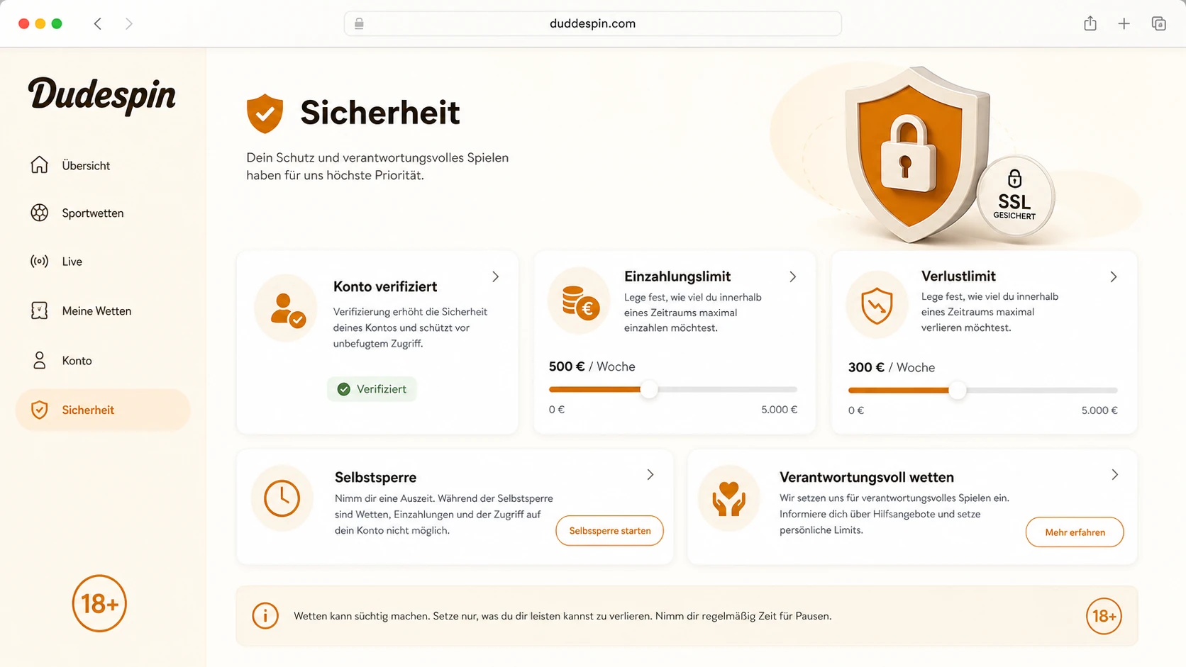 Sicherheit und verantwortungsvolles Wetten